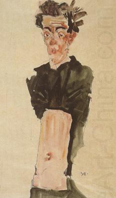 Self-Portrait with Bare Stomach (mnk12), Egon Schiele